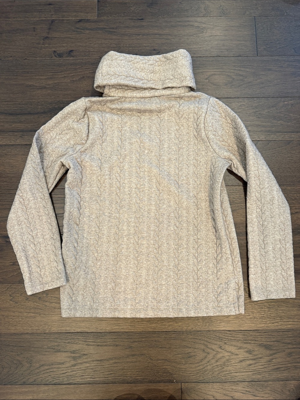 J. Crew Beige Quilted Turtleneck Sweater Size Small - C67-061 - Picture 7 of 8